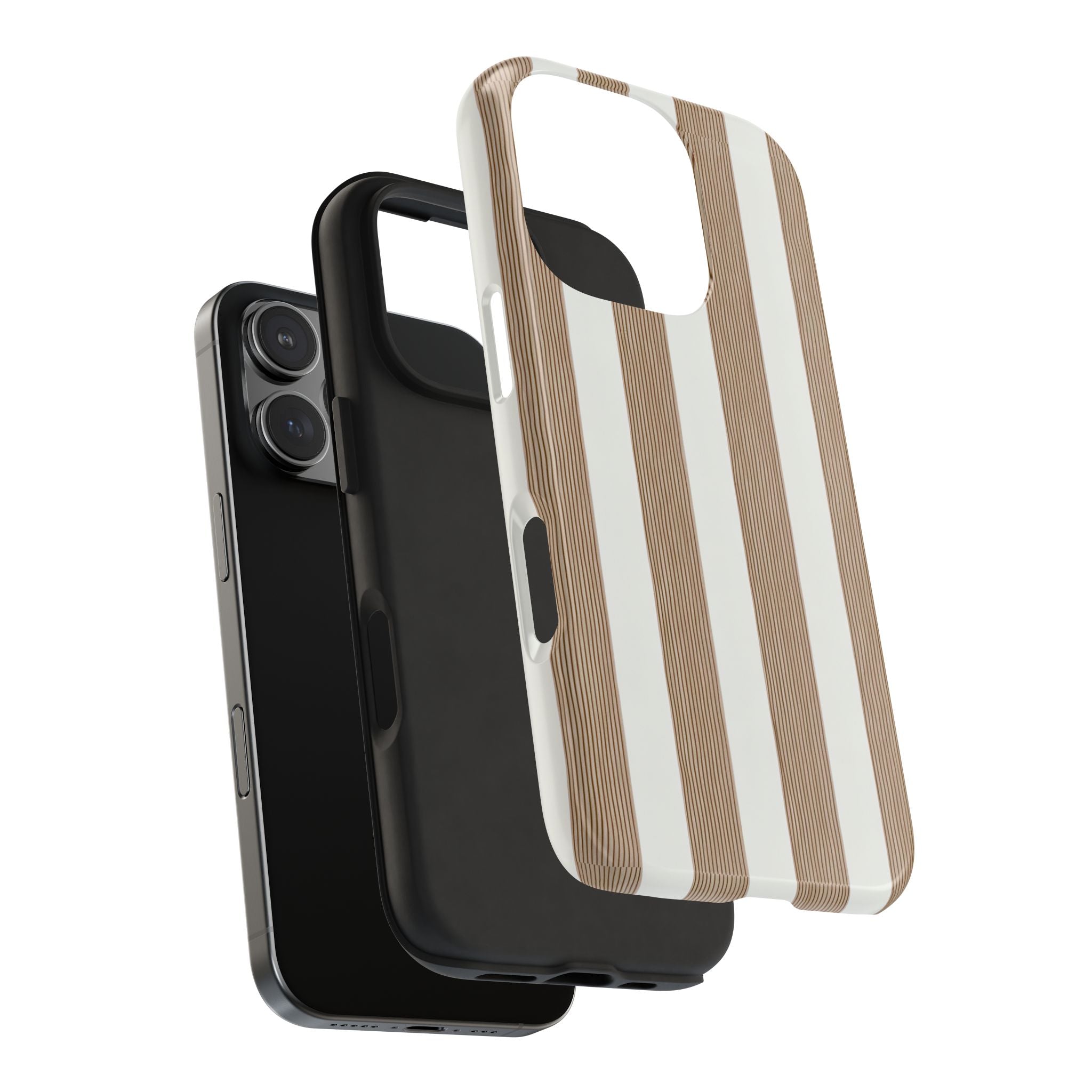 Coastal Beige & White Stripes