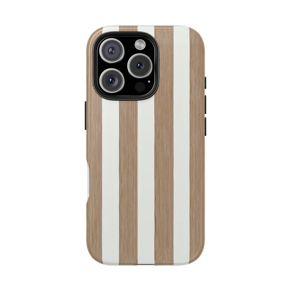 Coastal Beige & White Stripes