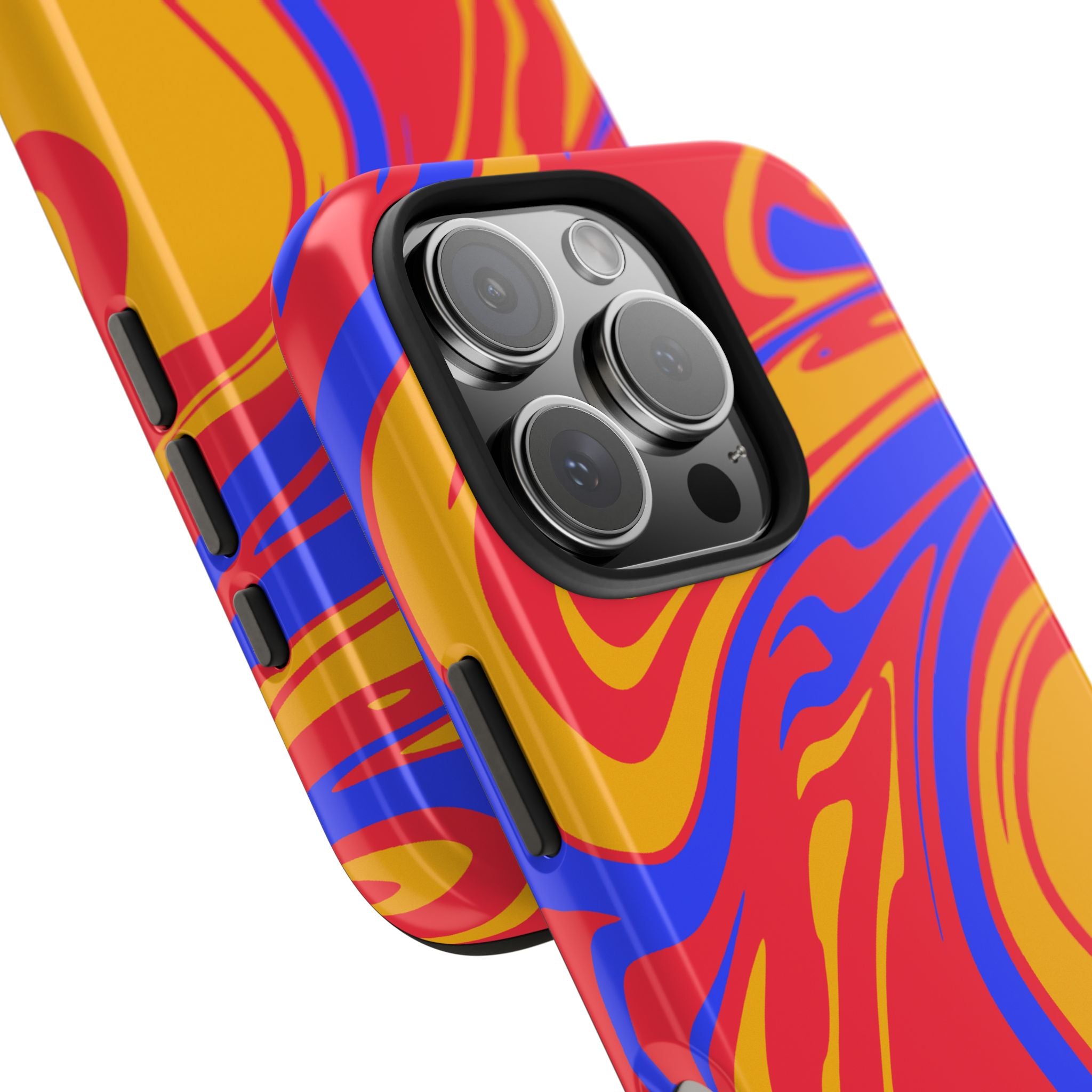 Vibrant Marbled Flame Swirl
