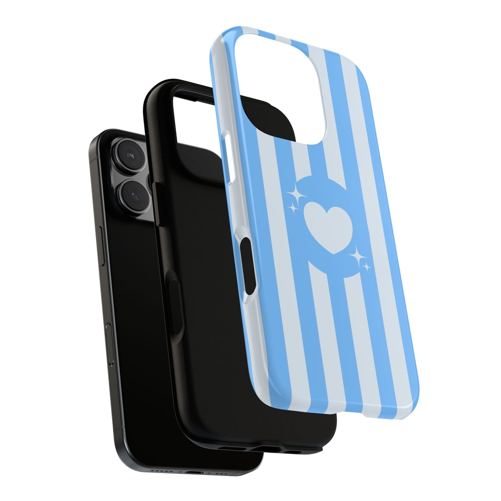 Blue Striped Heart