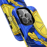 Koi & Lemon Slice Phone Case - Bright Blue Citrus Fish Pattern