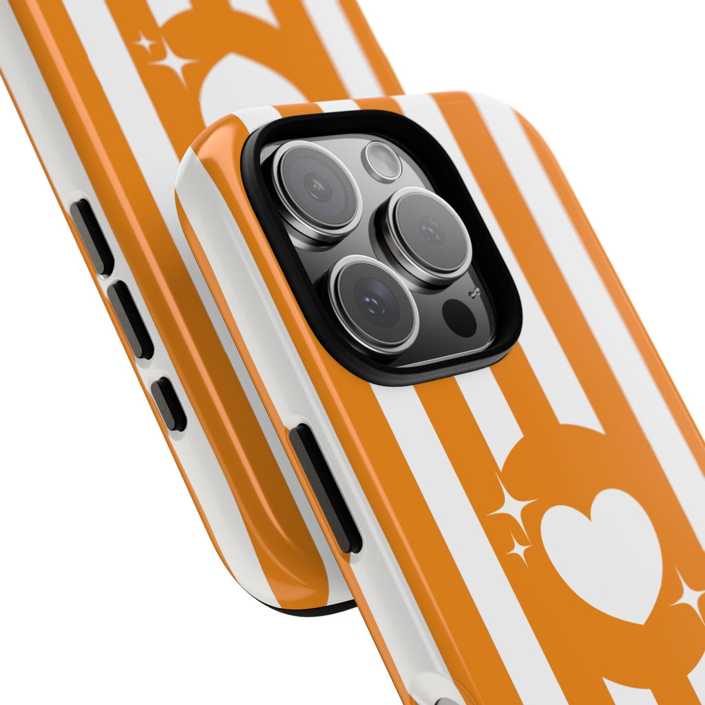 Orange Striped Heart