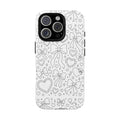 Bow & Hearts Doodle Coloring Case
