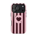 Pink & Maroon Striped Heart