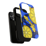 Koi & Lemon Slice Phone Case - Bright Blue Citrus Fish Pattern