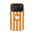Orange Striped Heart