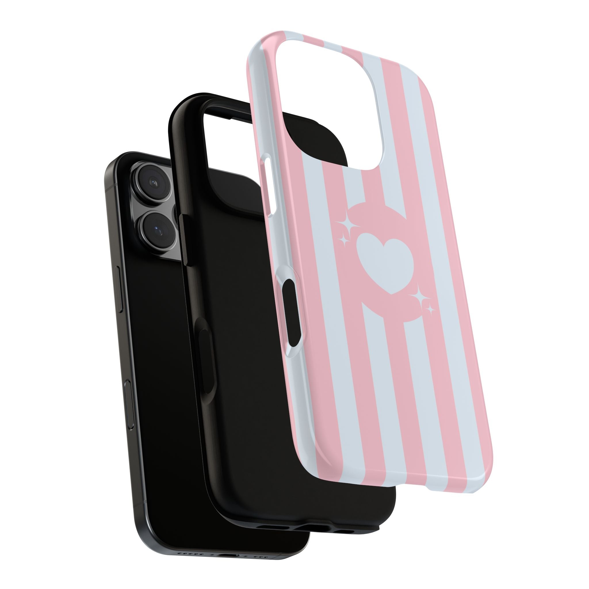 Pastel Pink Striped Heart