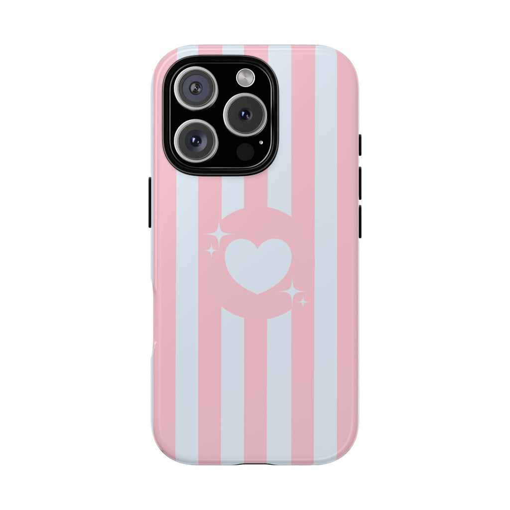 Pastel Pink Striped Heart
