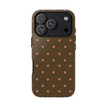 Chocolate Brown & Pink Heart Pattern