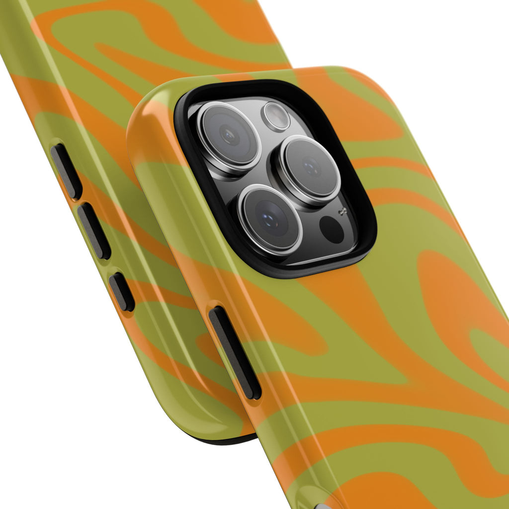 Retro Orange & Olive Swirl