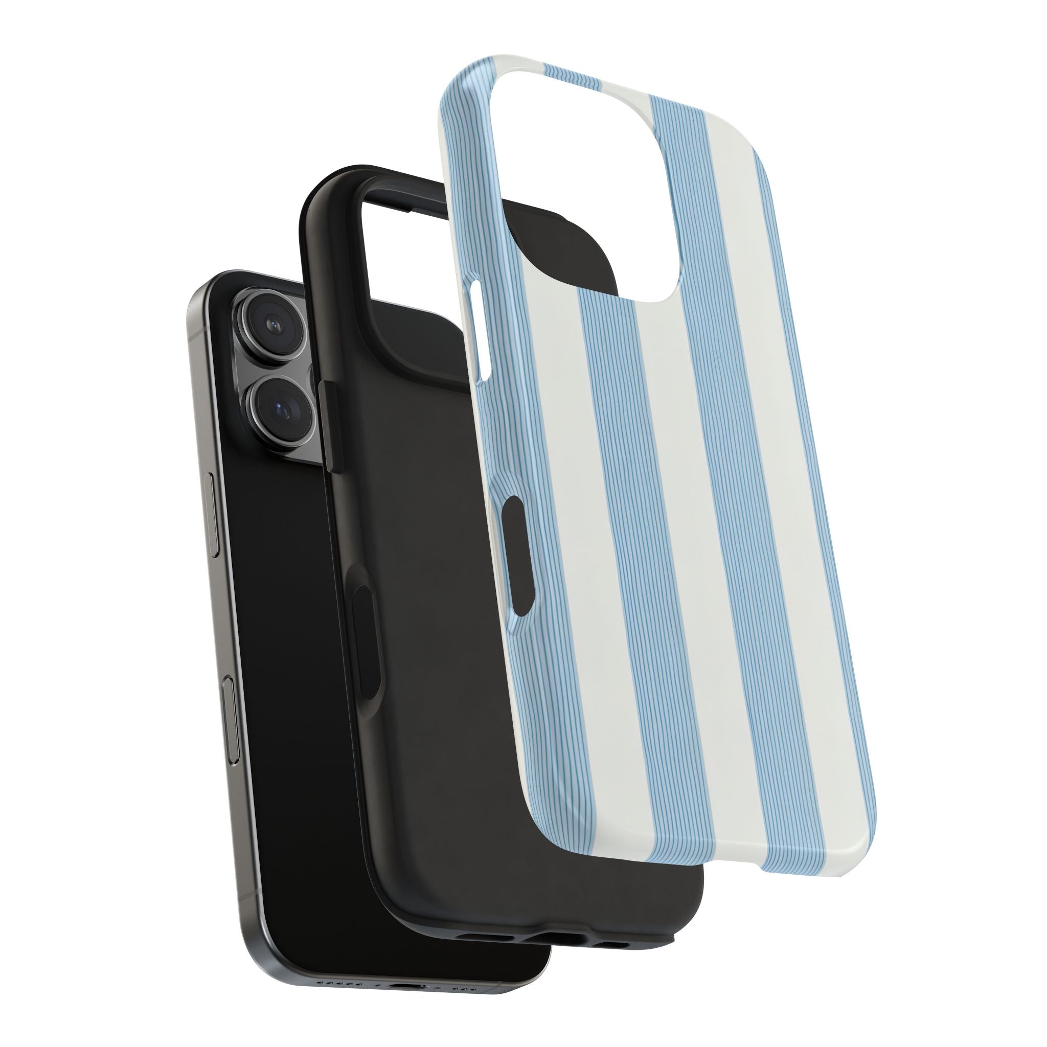 Striped Pastel Blue & White